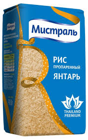 Рис Янтарь пропаренный длиннозерный 900г