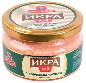 Икра мойвы с копченым лососем, 180г