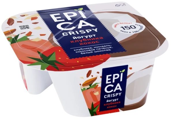 Йогурт EPICA Crispy клубника-кокос 4,8% 138г ООО Эрманн
