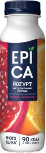 Йогурт EPICA питьевой гранат апельсин 2,5% 260г