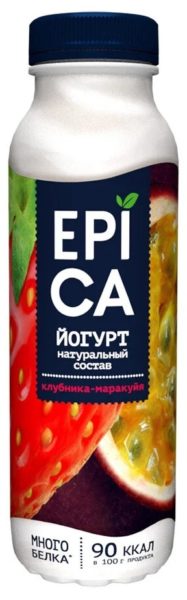 Йогурт EPICA питьевой клубника маракуйя 2,5% 260г