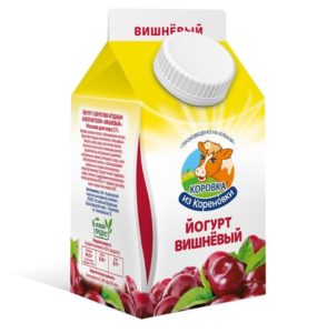 Йогурт питьевой Коровка из Кореновки вишневый 2,1% 450г