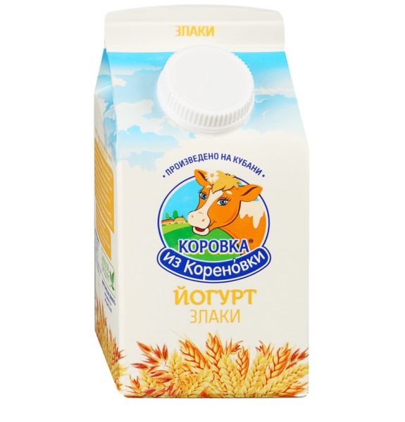 Йогурт питьевой Коровка из Кореновки злаки 2,1% 450г