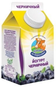 Йогурт питьевой Коровка из Кореновки черничный 2,1% 450г
