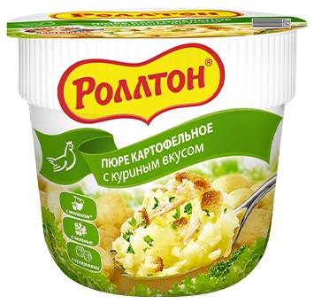 Картофельное пюре с куриным вкусом быстрого приготовления Роллтон, 40г