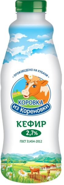 Кефир Коровка из Кореновки 2,7% 900мл бут. Кореновск