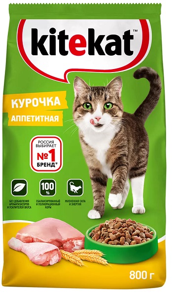 Корм для кошек Китекат Курочка аппетитная, 0,8кг