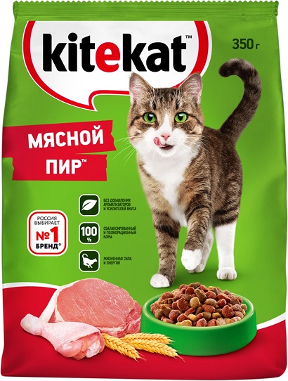 Корм для кошек Китекат мясной пир, 350г