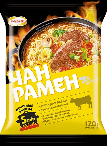 Лапша Чан Рамен для варки с говяжьим бульоном 120г