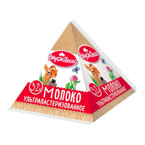 Молоко ультрапастеризованное Вкуснотеево 3,2% 0,2л