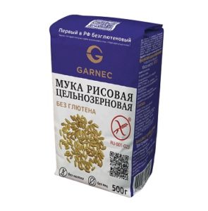 Мука Рисовая Гарнец цельнозерновая, 500г