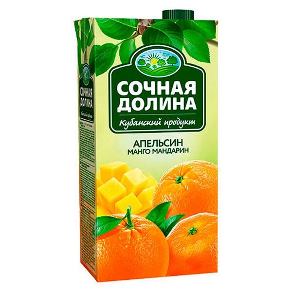 Напиток сокосодержащий Сочная Долина Апельсин, манго, мандарин, 1,93л
