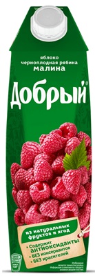 Нектар Добрый яблоко,черноплодная рябина малина, 1л