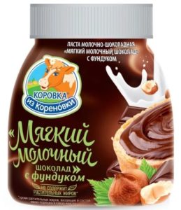 Паста молочно-шоколадная Мягкий молочный шоколад с фундуком 330г