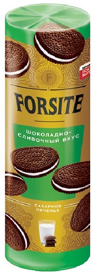 Печенье сэндвич Forsite c шоколадно-сливочным вкусом, 220гр