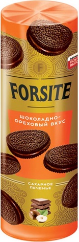 Печенье сэндвич Forsite с шоколадно-ореховым вкусом, 220гр