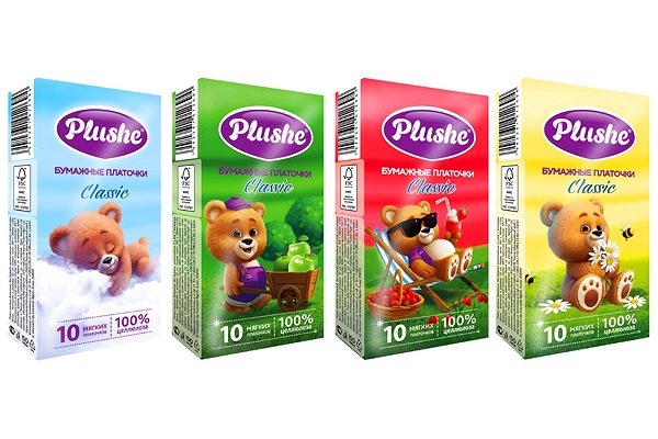 Платочки носовые Плюше 10шт