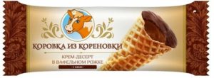 Рожок творожный с вареной сгущенкой и какао глазированный 40г Коровка из Кореновки
