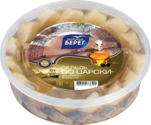 Сельдь Балтийский берег по-царски филе кусочки в масле, 400г
