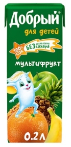 Сок Добрый мультифрукт, 0,2л