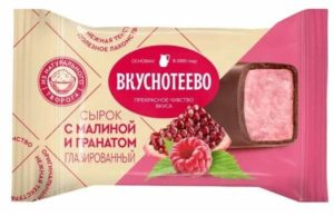 Сырок глазированный с малиной и гранатом Премиум 16%  40г