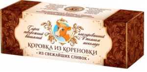 Сырок глазированный Коровка из Кореновки ванильный в темном шоколаде 23% 50г