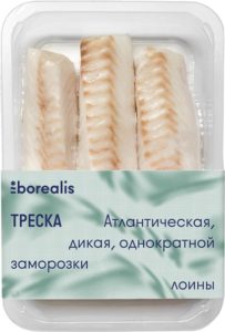 Треска атлантическая филе без кожи спинка, 400г