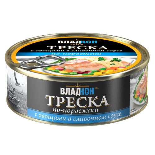 Треска по-Норвежски с овощами в сливочном  соусе, 240гр