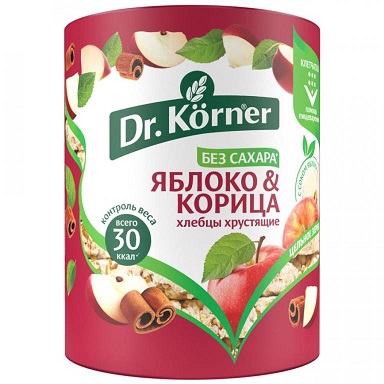 Хлебцы Доктор Кернер злаковый коктейль яблочный с корицей 90г Челябинск