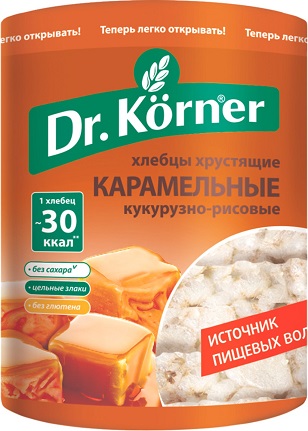 Хлебцы Доктор Кернер кукурузно-рисовые карамельные 90г