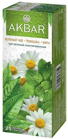 Чай Акбар Ромашка мята зеленый, 25*2гр
