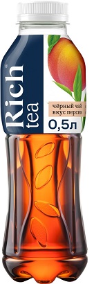 Напиток негазированный Рич персик черный чай, 0,5л