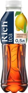 Напиток негазированный RICH черный чай лимон, 0,5л