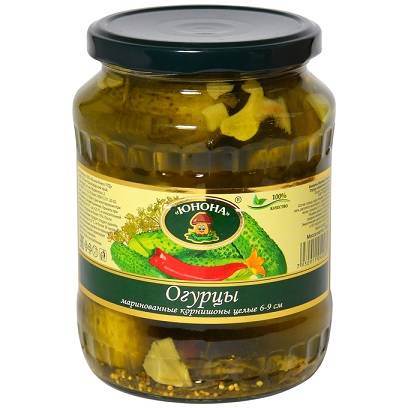 Огурцы маринованные Юнона на лимонной кислоте, 700г