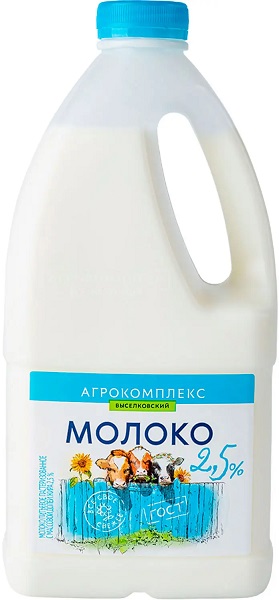 Молоко питьевое пастеризованное 2.5%, 1.4л