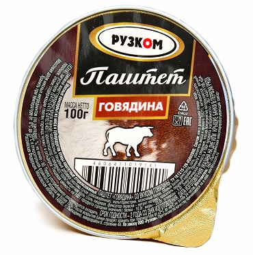 Паштет печеночный Говядина Рузком, 100г