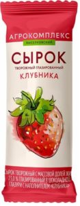 Сырок творожн. глазир. Агрокомплекс клубничный 26% 40г АО фирма Агрокомплекс *