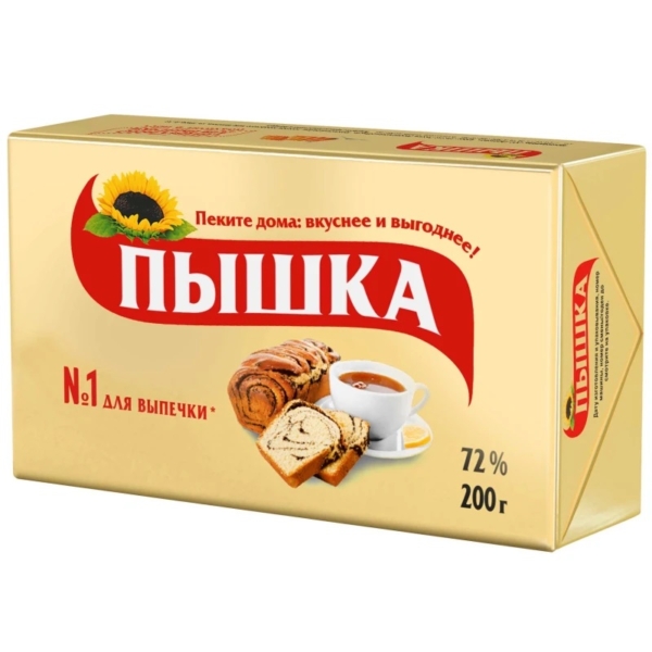 Маргарин Пышка 72% 200г