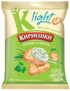 Сухарики Кириешки Light сметана и зелень 33гр