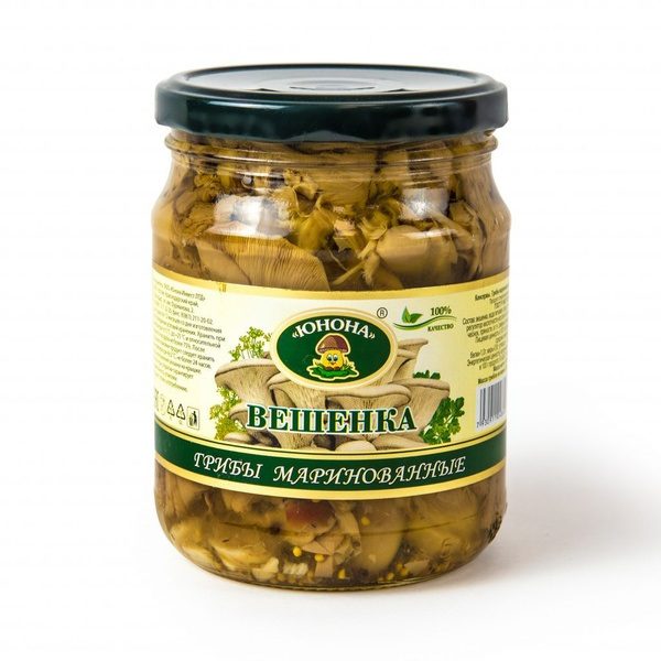 Грибы Вешенки маринованные Юнона, 460г