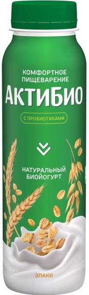 Биойогурт АктиБио злаки 1,6%, 260г