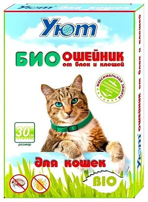 Ошейник Уют Био от блох для кошек, 30см