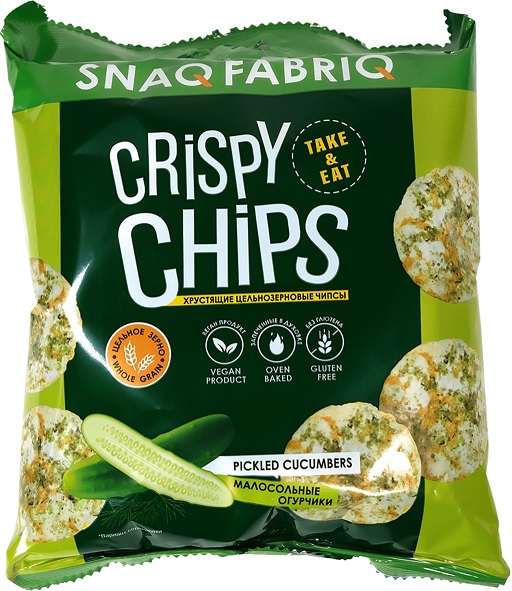 Чипсы цельнозерновые Snaq Fabriq маласольные огурчики 50г