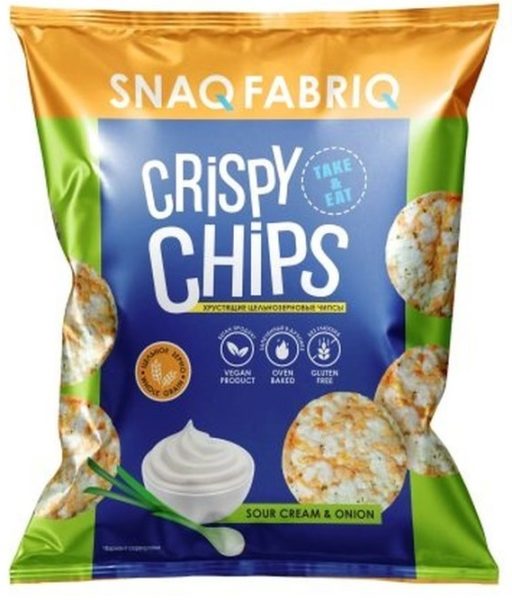 Чипсы цельнозерновые Snaq Fabriq сметана, зеленый лук 50г