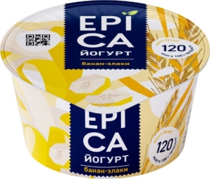 Йогурт EPICA банан-злаки 4,9% 130гр