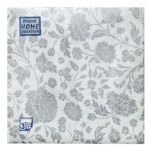 Салфетки Bouguet Home Collection Классик серебро 33*33 3сл 20шт