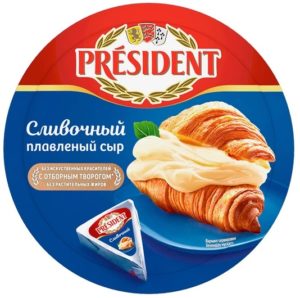 Сыр PRESIDENT Сливочный плавленый, 140г