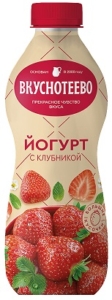 Йогурт питьевой Вкуснотеево 2% с клубникой, 690гр