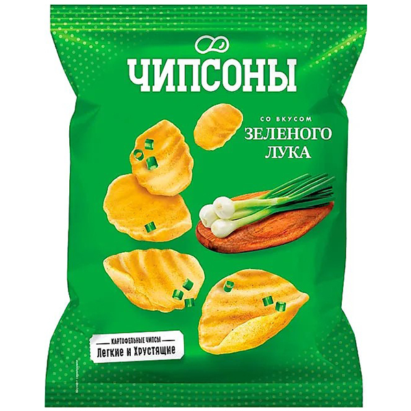 Чипсы картофельные Чипсоны со вкусом зеленого лука 40гр
