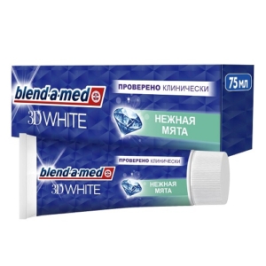 Зубная паста Бленд-а-мед 3D WHITE нежная мята, 75мл